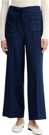 Sessun Broeken, Dames, Blauw, L, Polyester, Wijde broek