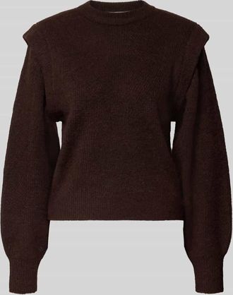 Scotch & Soda Strickpullover mit gerippten Abschlüssen in Schoko, Größe XL