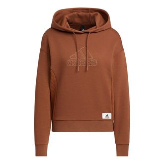 adidas (WMNS) adidas Lounge Hooded Sweatshirt Brown IP0755