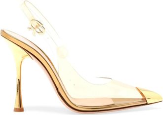 Gianvito Rossi Goudkleurige Doorzichtige Slingback Pumps - Dames - Pumps - Geel - 40 EU - Schoenen