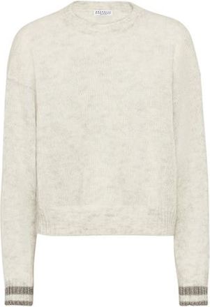 Brunello Cucinelli Sweater with Sparkling Cuffs in Cool Beige at Nordstrom, Size Xx-Small Eu