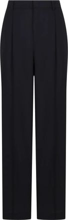 Pantaloni Torino Wollen broek met zakken - Dames - Straight fit broeken - Blauw - M - Wol - Broeken