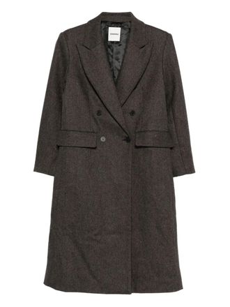Sandro buttoned double-breasted coat - women - Fabric - 38 - Grey