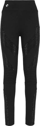 Philipp Plein High Waisted Leggings Stones - Dames - Leggings - Zwart - S - Polyester - Broeken