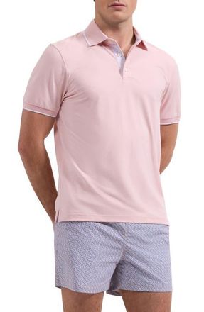 Bugatchi Kai Geo Print Swim Trunks in Peach at Nordstrom, Size Xx-Large