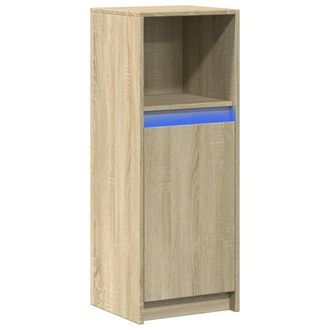 vidaXL Vidaxl - Aparador Con Led Madera De Ingenier&iacute;a Roble Sonoma 38x34x100 Cm