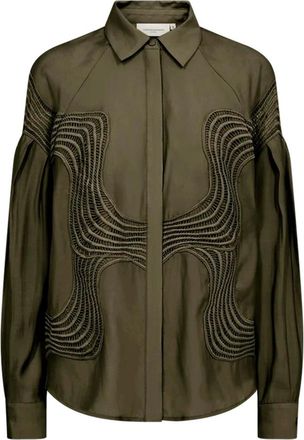 Copenhagen Muse Blouses & Shirts - Dames - Overhemden - Groen - XS - Overhemden