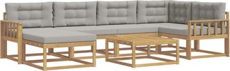 vidaXL Conjunto De Sof&aacute;s De Exterior 7 Uds. Blanco Y Gris Claro Vidaxl
