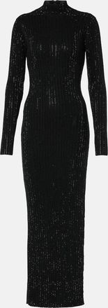 DAVID KOMA Embellished knitted cotton midi dress