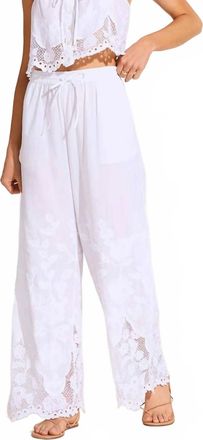Vitamin A Flora Pant In White Beachside Broderie