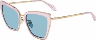 Just Cavalli Turquoise Butterfly Ladies Sunglasses SJC092 06SM 53