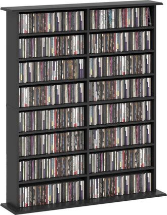 HOMCOM Homcom - cd Storage Unit dvd Tower Blu-ray Storage Shelf for Office, Black