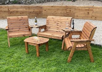 Charles Taylor Trading Large Four Seat Mutli Set With Rect Coffee in Brown