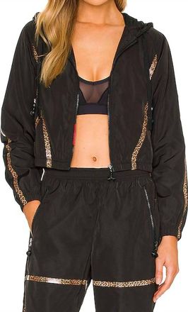 Adam Selman Windbreaker Taped Jacket In Black