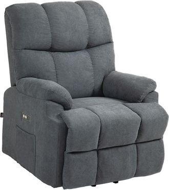 HOMCOM Homcom - Poltrona Reclinabile 150° max con Poggiapiedi e Telecomando Grigio Scuro