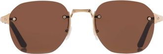 Cartier Santos de Cartier Brown Round Mens Sunglasses CT0459S 006 53