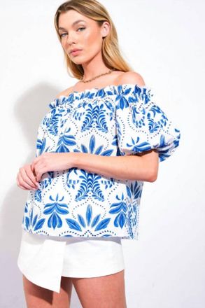 Flying Tomato Santorini Breeze Top In Blue