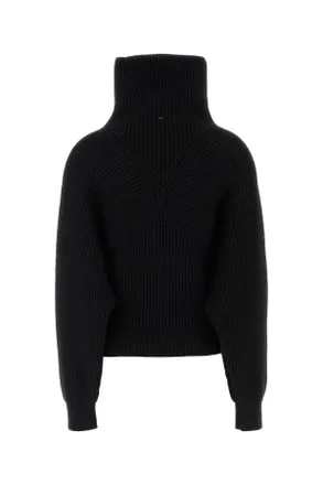 Sportmax Ribbed Wool-Blend Sweater - Black