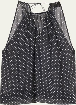 Nili Lotan Nikki Silk Polka Dot Halter Top