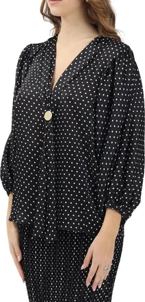 Simona Corsellini Black Polyester Satin Blouse