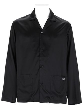 Maison Margiela Black Silk-Blend Front-Pocket Shirt