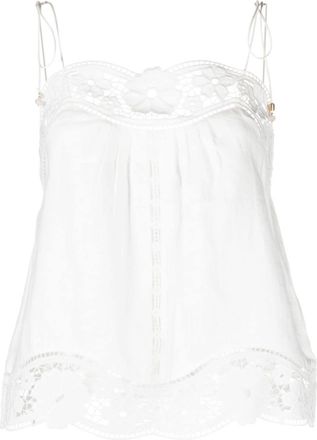 Zimmermann August broderie-anglaise linen top - women - Cotton/Linen/Flax - 1 - White