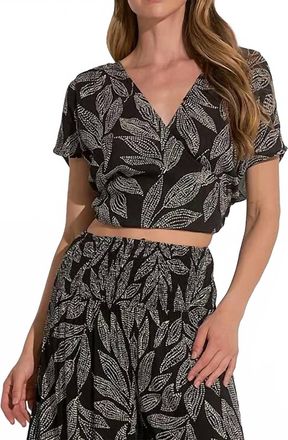 Elan Cartagena Print Top In Black
