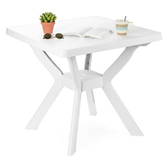 Dmora Dmora Table DExt&eacute;rieur Carr&eacute;e, Made In Italy, 79x79x72 Cm, Couleur Blanche