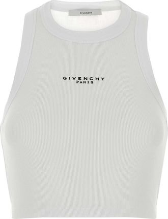 Givenchy White Stretch Cotton Crop Top