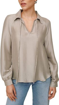Bella Dahl Long Sleeve Raglan Silk-Blend Pullover