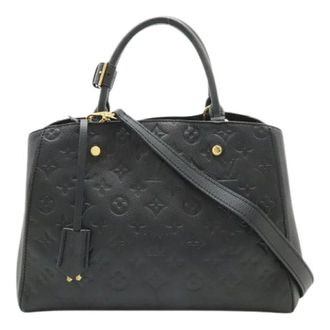 Louis Vuitton Pre-owned Monogram Empreinte Montaigne MM Handbag - Dames - Pre-owned - Zwart - Maat: ONE Size Leer