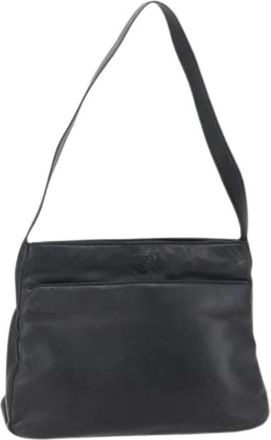 Loewe Pre-owned Shoulder Bags, female, Black, Size: ONE SIZE Pre-owned Leather Shoulder Bag