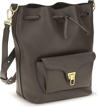 Coccinelle Womens Beat Generation Bucket Bag Fango Calf Leather Bos Taurus