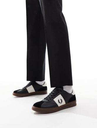 Fred Perry B4 - Sneakers in pelle e camoscio nere-Nero