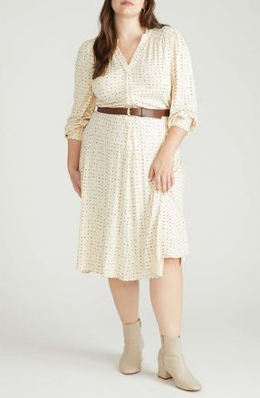 Universal Standard Liquid Long Sleeve Dress in Galactic Print In Beige at Nordstrom