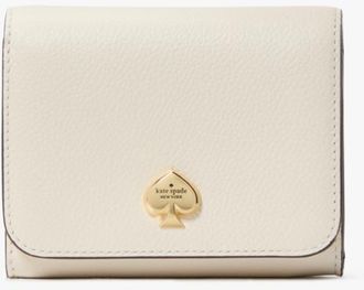 Kate Spade New York Womens Kayla Small L-Zip Wallet - White Leather - One Size