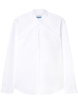 Off-white Overhemd met gekruiste kraag - Wit