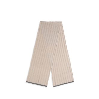Brunello Cucinelli Mens Beige Cashmere Scarf