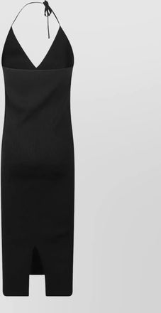 Jil Sander halter neck midi dress ribbed back tie