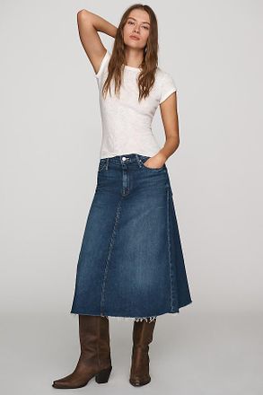 Mother The Circle Denim Midi Skirt