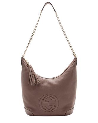 Gucci Brown Leather Soho Chain Medium Hobo (Authentic Pre-Loved)