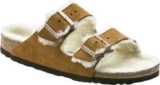 Birkenstock Arizona Shearling sandalen Narrow - Dames - Sandalen - Bruin - 36 EU - Su&egrave;de - Schoenen