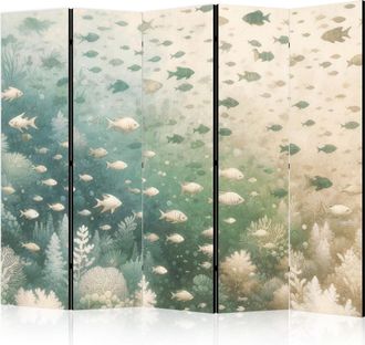 Artgeist Biombo Artgeist Patr&oacute;n Peces Pastel 225 Cm 3 5 Paneles