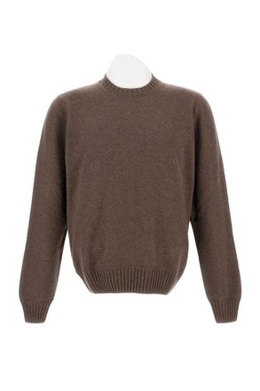 Gran Sasso Brown Cashmere Crewneck Sweater