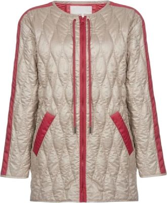 Pinko Immortal Quilted Jacket - Dames - Zomerjassen - Beige - S - Polyester - Jassen