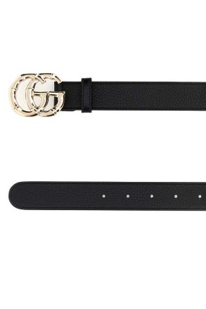 Gucci Womens Black Leather Belt Nero Calf Skin Cinture