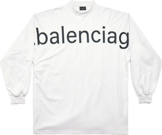 Balenciaga Bal.com Long Sleeve T-shirt Oversized White 739027TOVO19081
