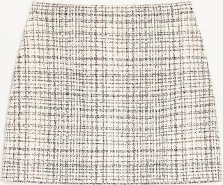 Valentino Square Tweed Miniskirt Wo