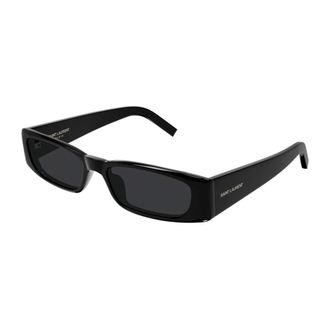 Saint Laurent Rechthoekige Zonnebril - Dames - Accessoires - Zwart - Maat: 54 MM Nylon