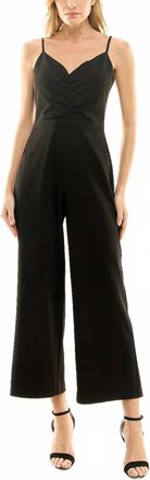 Nicole Miller Solid Crepe Jumpsuit In Very Black
